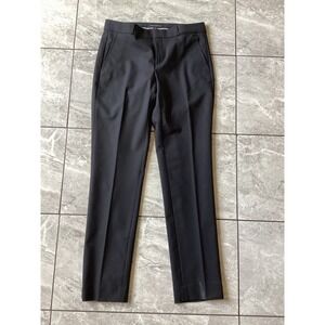 Banana Republic Ryan Slim Straight Leg Wool Blend Trousers Black Womens 2